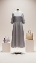 Soft Pewter linen midi dress